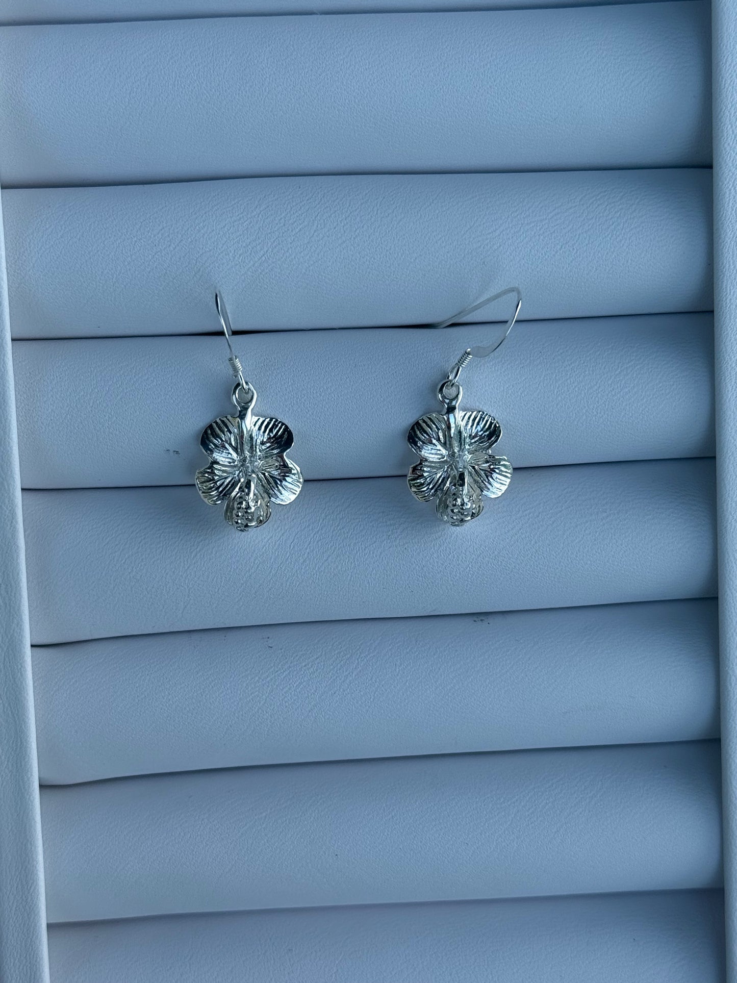 925 Hibiscus Dangle Studs
