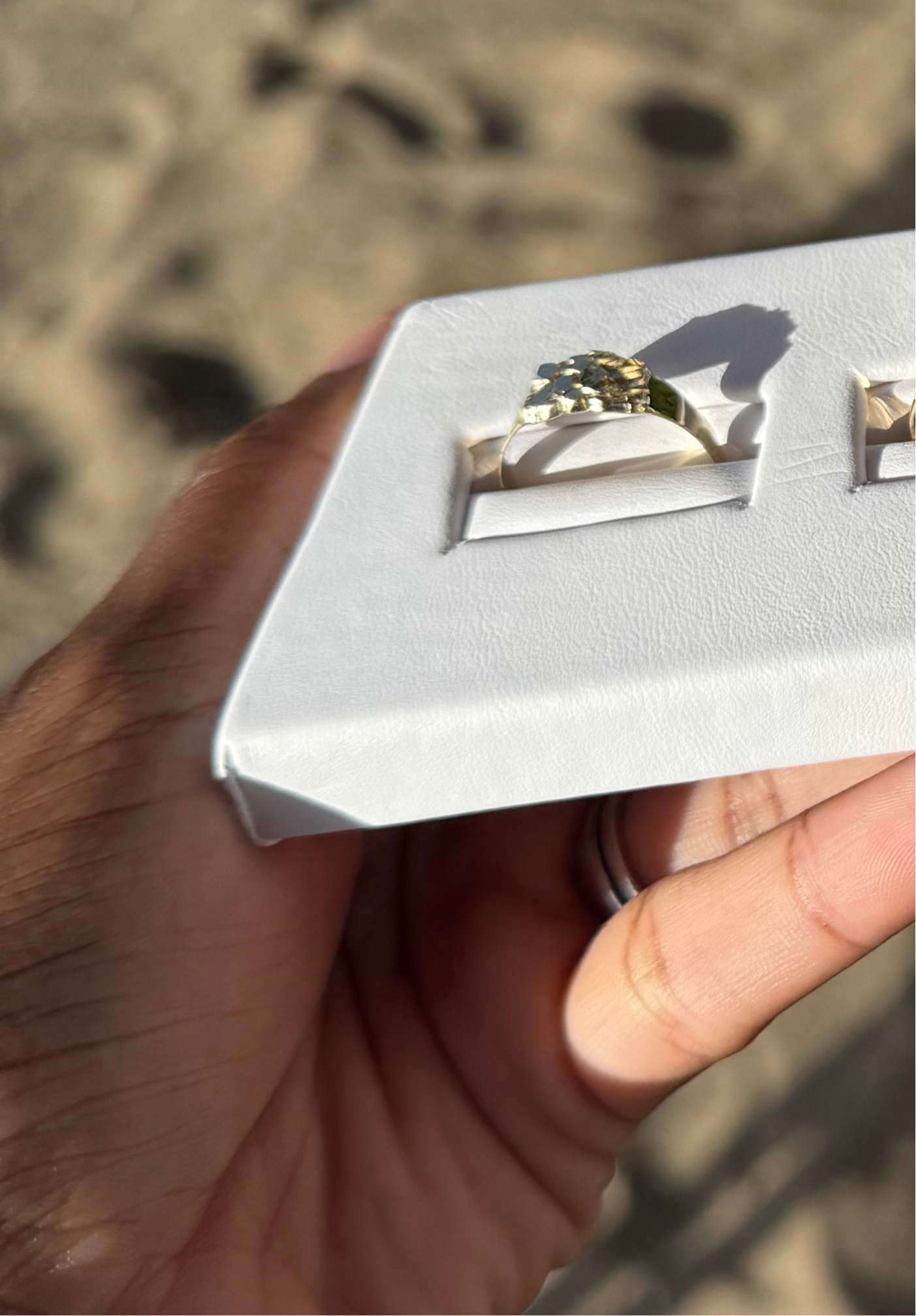 10k gold X small oval Nugget Ring