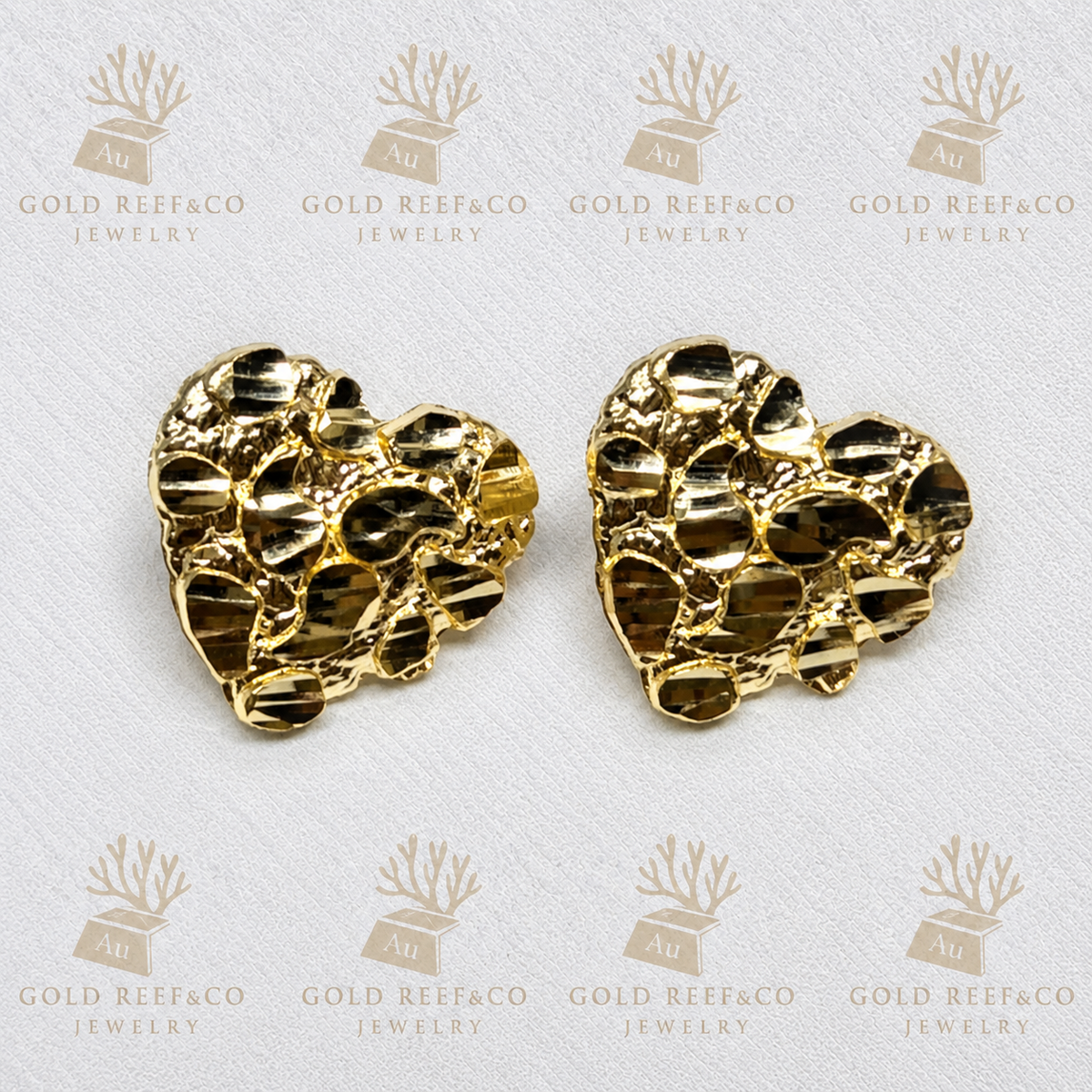 14k Nugget Heart Studs usa