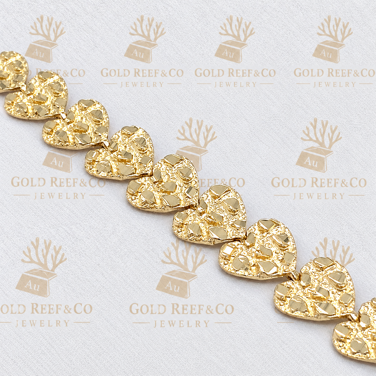 14k Heart Nugget Bracelet usa