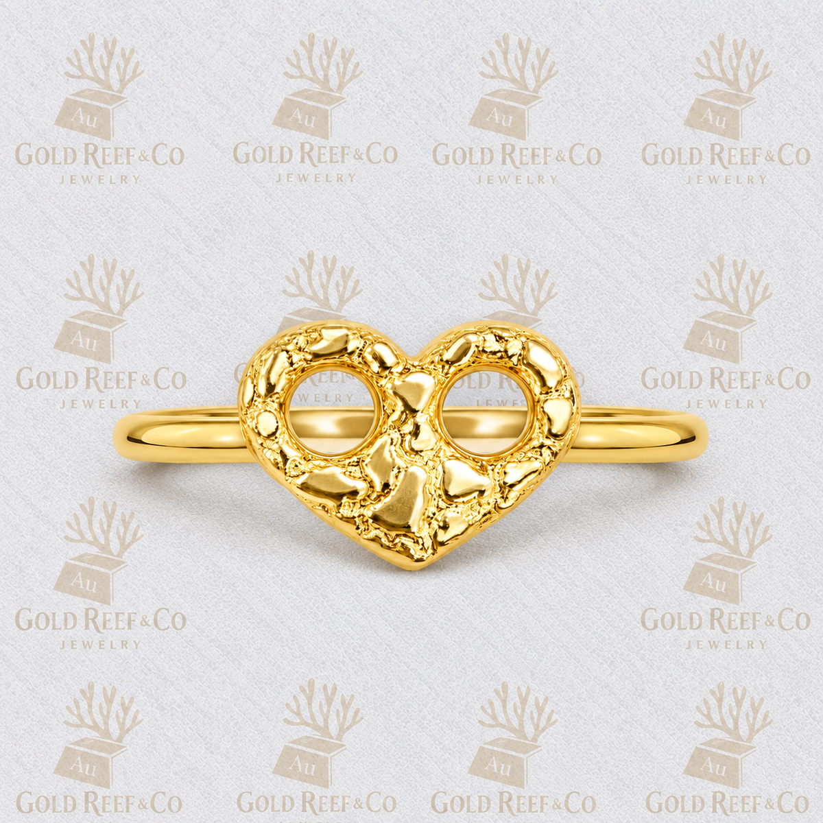 10k Gold Heart Gucci Nugget Ring (L) RPS