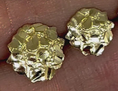 10k Round  Nugget Studs