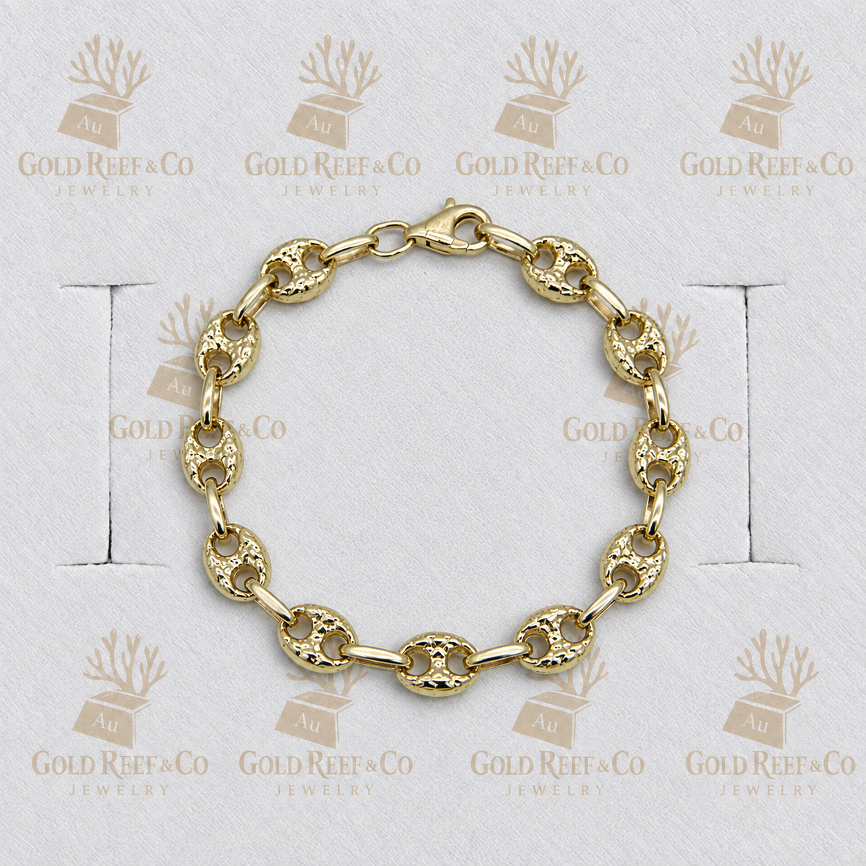 10k Gold Hollow Gucci Nugget 7.5mm Bracelet RPS