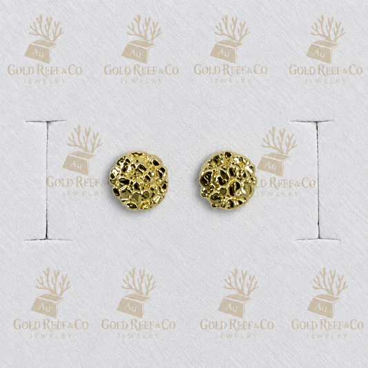 10k Round  Nugget Studs SPO