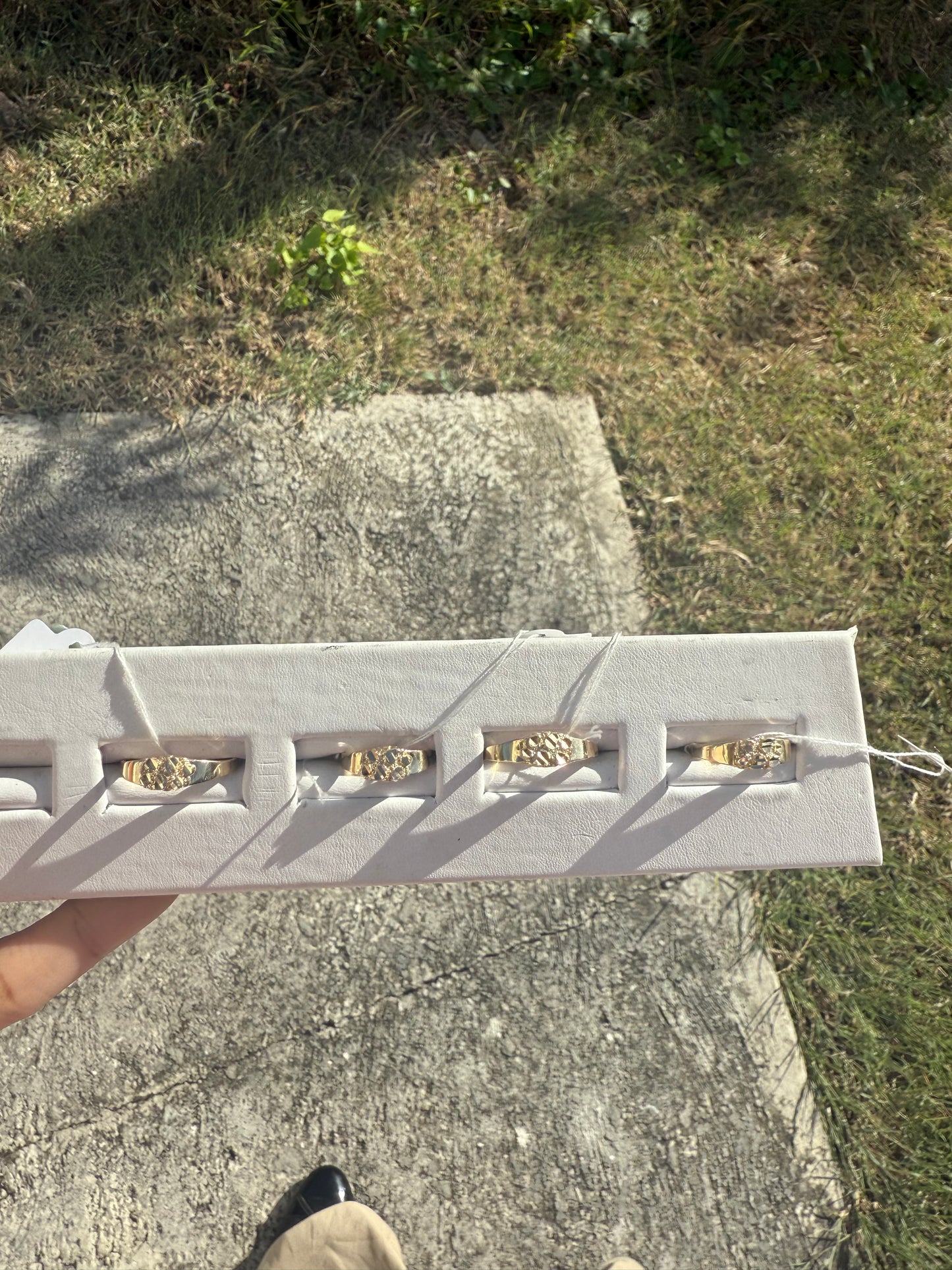 10k gold x small nugget ring