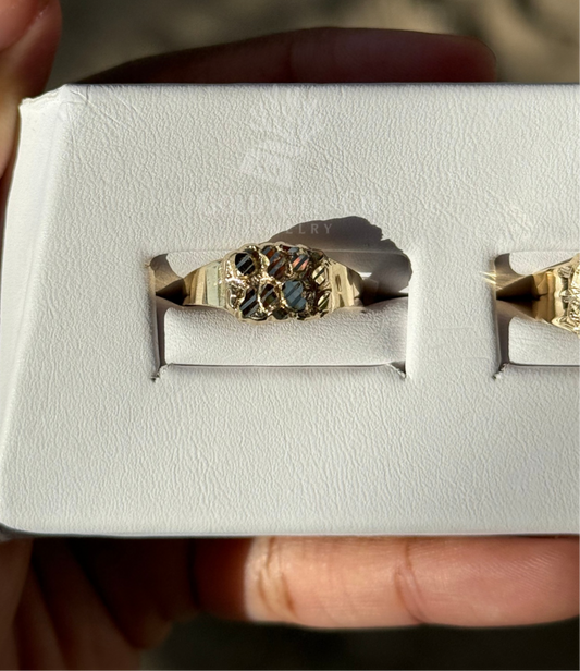 10k gold X small oval Nugget Ring