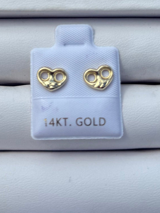 14k Gold 6.5mm Heart Gucci Studs