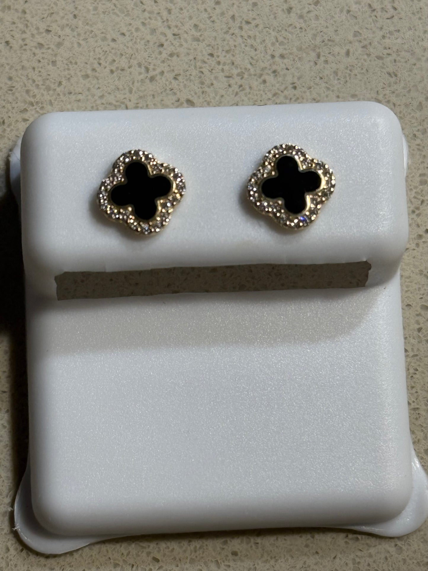 14k Small Clover Studs