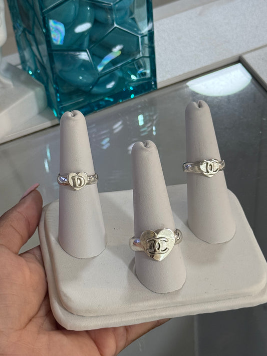 Heart Silver Rings