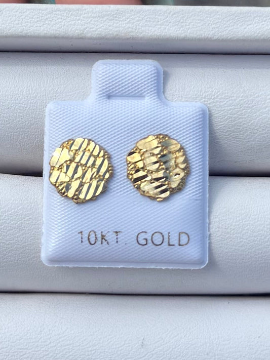 10k Round Nugget Studs