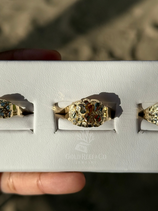 10k gold Medium oval Nugget Ring