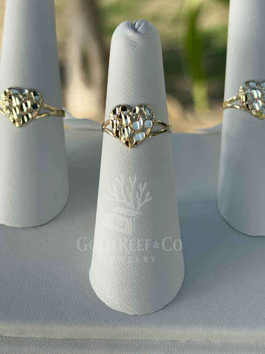 10k gold Heart Nugget Ring