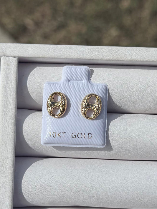 10k gold 7mm Nugget Gucci Studs