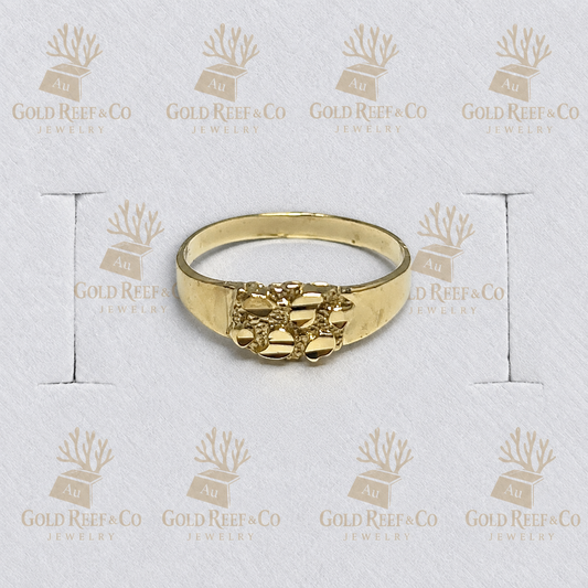 10k gold X small oval Nugget Ring RPS