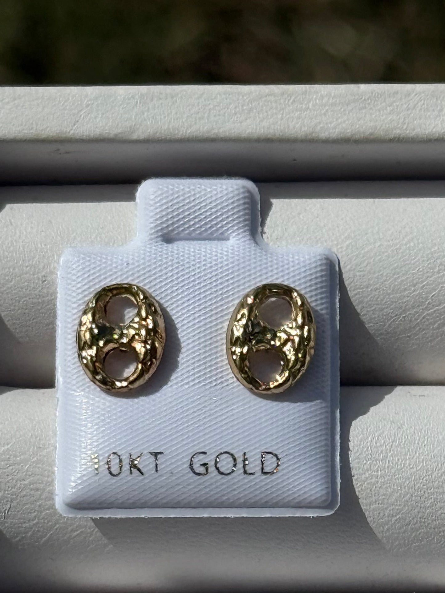 10k gold 7mm Nugget Gucci Studs