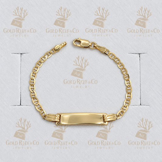 10k Gold Baby 2.5mm Id Bracelet RPS