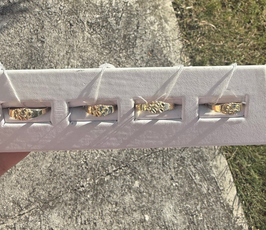 10k gold x small nugget ring