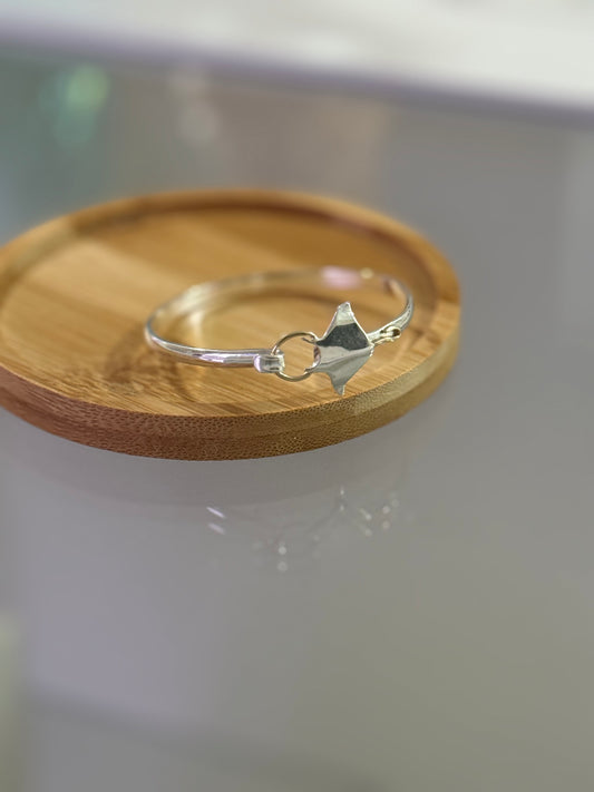 Silver & 10k Gold Manta Hook Bracelet