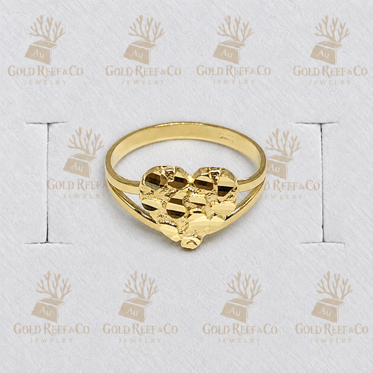 10k gold Heart Nugget Ring SPO