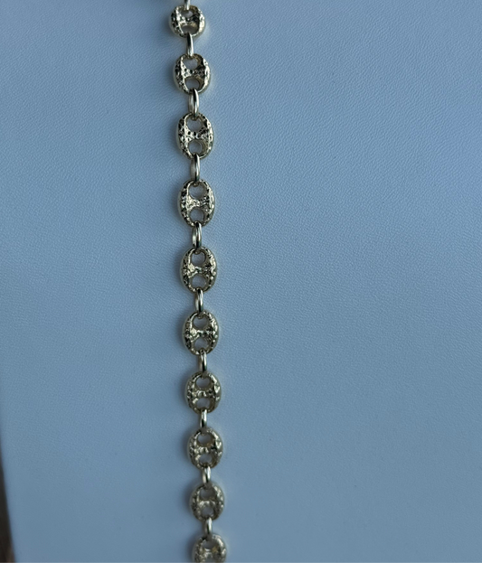 10k Gold Hollow Gucci Nugget 7.5mm Bracelet