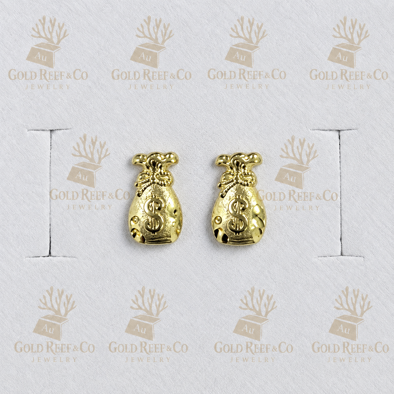 10k Gold Sm Money Bag Studs SPO