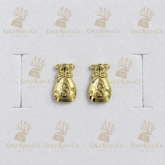 10k Gold Sm Money Bag Studs SPO