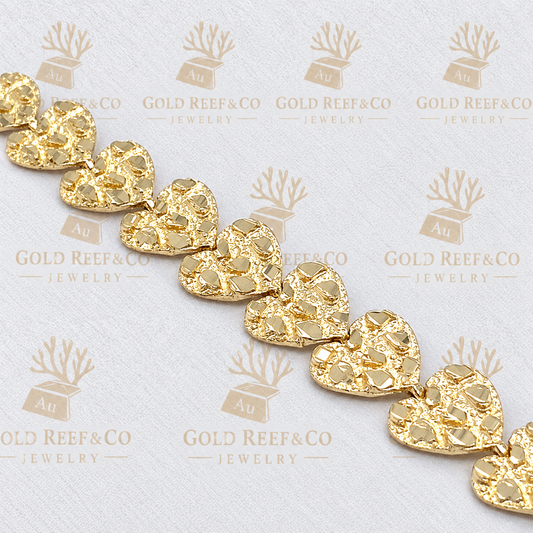 14k Heart Nugget Bracelet usa
